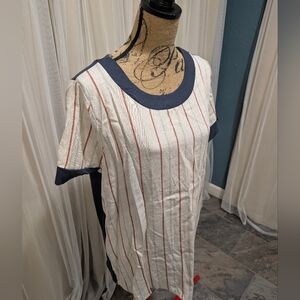 Striped Navy and White Women's Top
